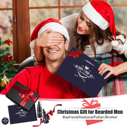 THE PERFECT GIFT: beard and mustache care kit: balm, wash, oil, brush, and scissors.